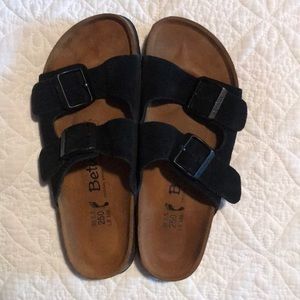 Black Arizona Suede Birkenstocks